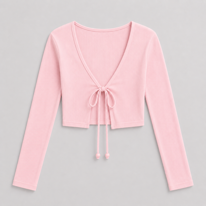 Blusa Canelado Lace Up Mila