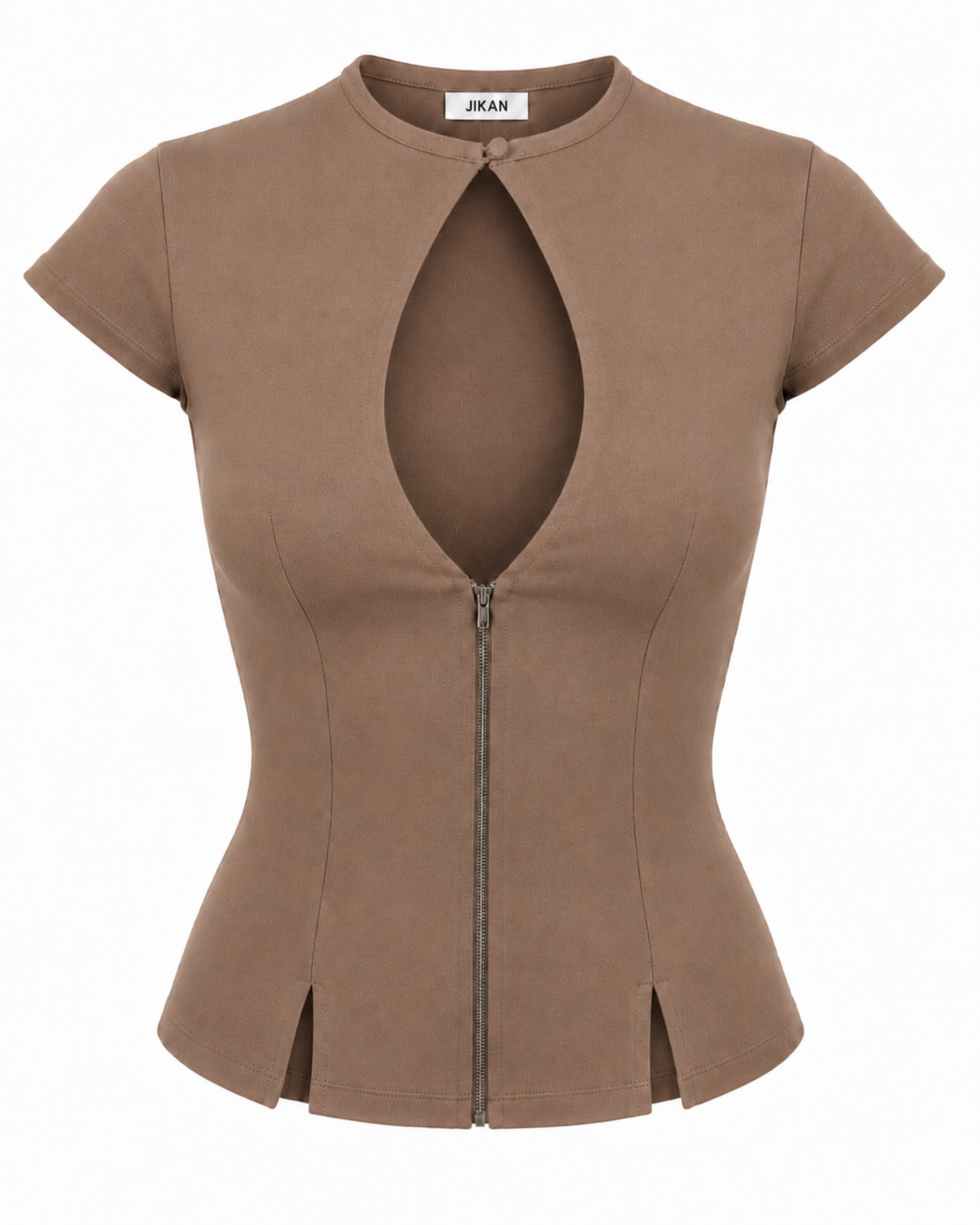 Blusa Keyhole Zíper Frontal